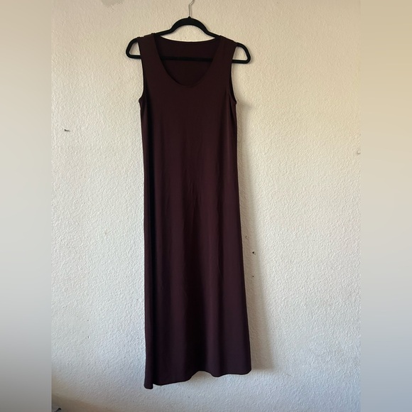 Issey Miyake Women's Long Maxi Plum Brown Dress Rayon Medium Y2K Fairy - Picture 8 of 9
